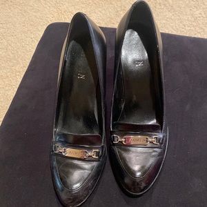 Lauren, By Ralph Lauren Black leather heels size 8